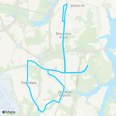 Anne Arundel County Transportation Brooklyn Park map