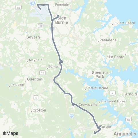 Anne Arundel County Transportation BWI Express map