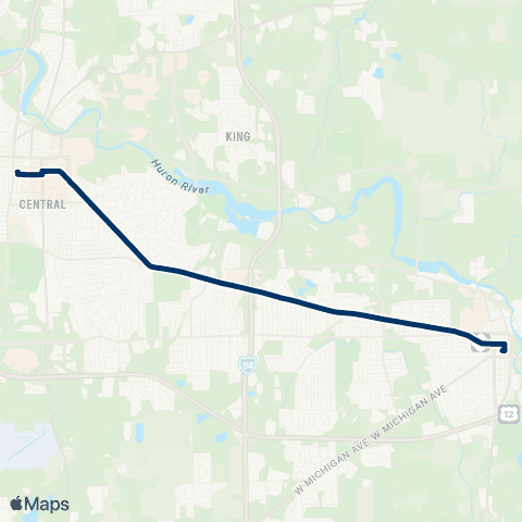 TheRide Washtenaw Express map