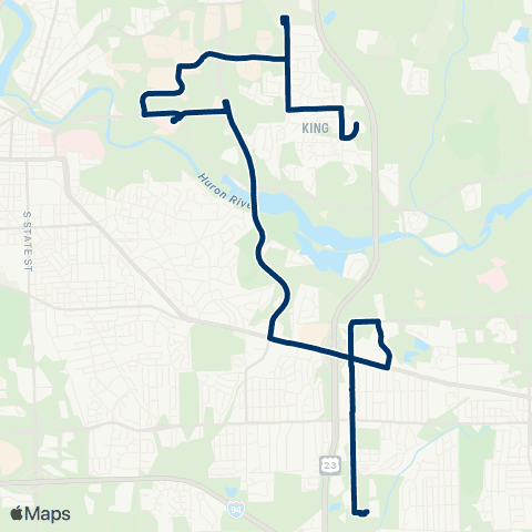 TheRide Carpenter - Huron Pkwy map