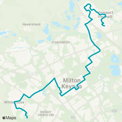 Arriva Beds and Bucks Kingfisher Centre - Dunthorne Way map