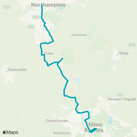 Arriva Beds and Bucks Northampton Bus Interchange - Central Railway Sta map