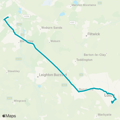 Arriva Beds and Bucks Leonardo Uk - The Point map