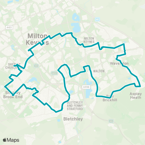 Arriva Beds and Bucks Bus Station - The Swan map
