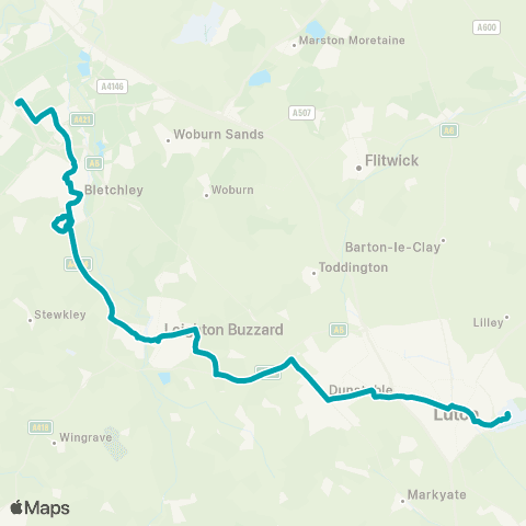 Arriva Beds and Bucks Airport Bus Sta - Central Railway Sta map