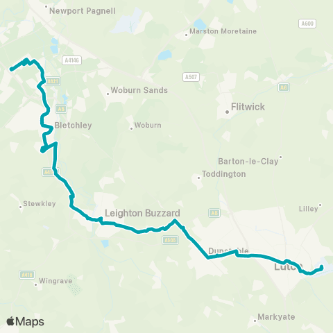 Arriva Beds and Bucks Airport Bus Sta - Central Railway Sta map