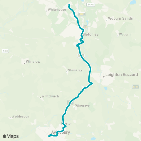 Arriva Beds and Bucks Aylesbury Bus Station - The Point map