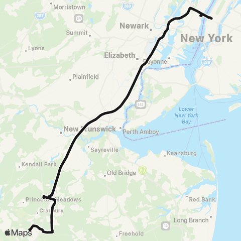 Academy Bus 8A - New York map