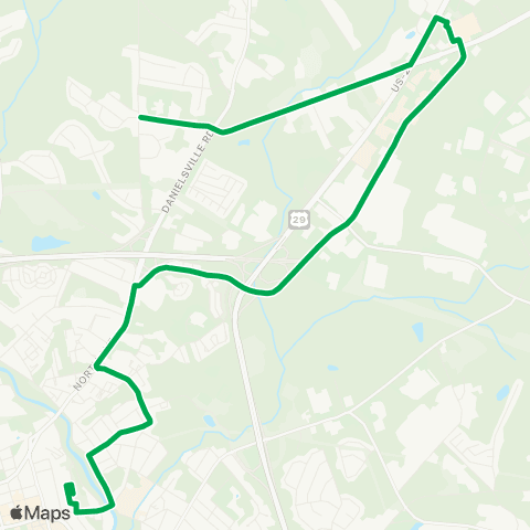 Athens Clarke County Transit North Ave map