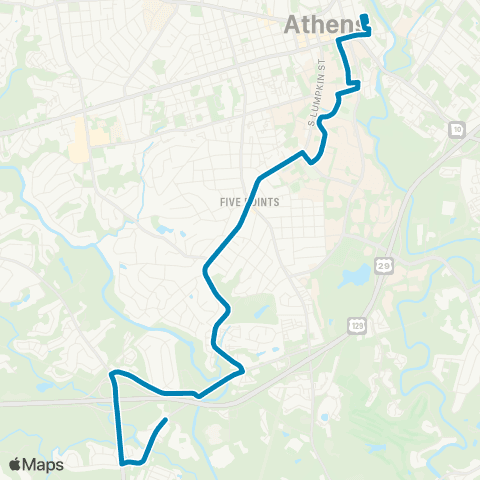 Athens Clarke County Transit Macon Hwy / 5 Points map
