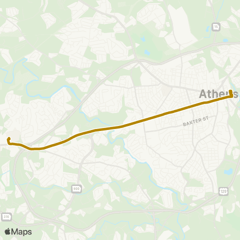 Athens Clarke County Transit Georgia Square Mall map