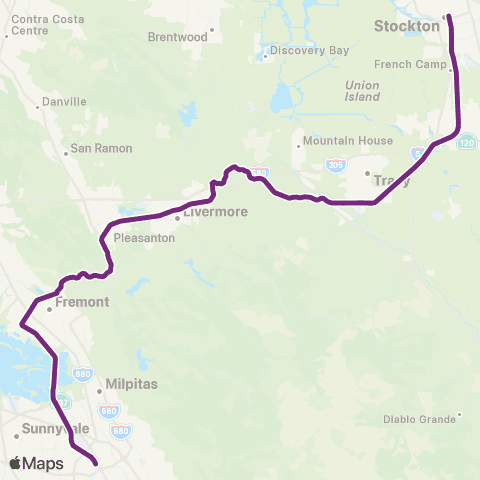 ACE Altamont Commuter Express map