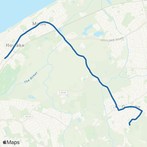 Al's Coaches Our Lady of Pity School - Hoylake Sta map