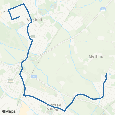 Al's Coaches Maghull High School - Chapel Lane map