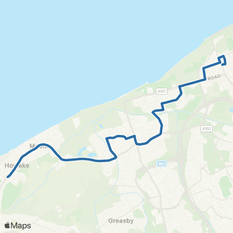 Al's Coaches Hoylake Station - Wallasey Village map