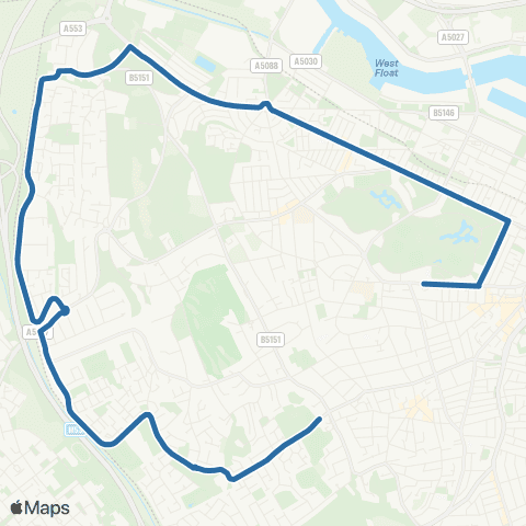 Al's Coaches St Hughs Close - Bidston Road map