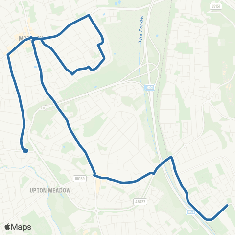Al's Coaches Moorfields Avenue - Brookside Crescent map