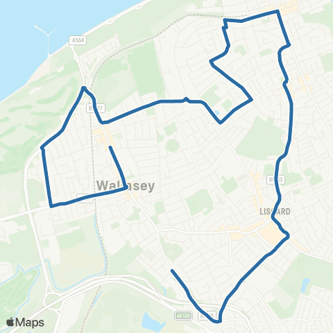 Al's Coaches Sandy Lane - Fox Hey Road map