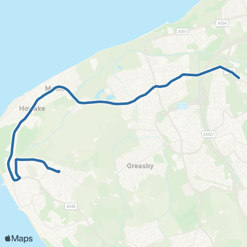 Al's Coaches Hurrell Road - Hilbre High School map