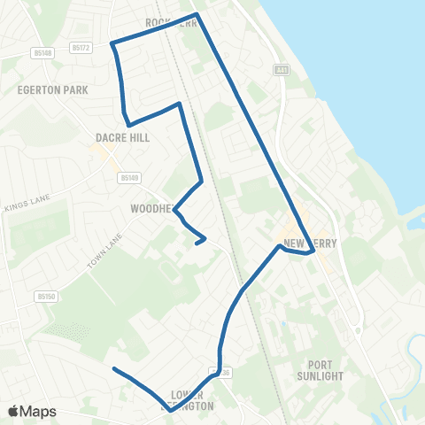 Al's Coaches Bebington HS - Plessington Lower School map