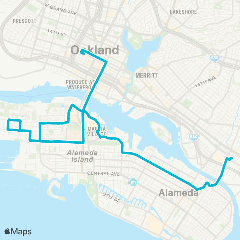 AC Transit Alameda Point-Buena Vista-Fruitvale map