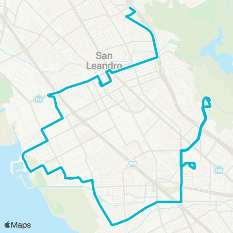 AC Transit Estudillo - Davis - Lewelling map