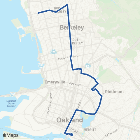 AC Transit MLK Junior - Temescal - Grand map