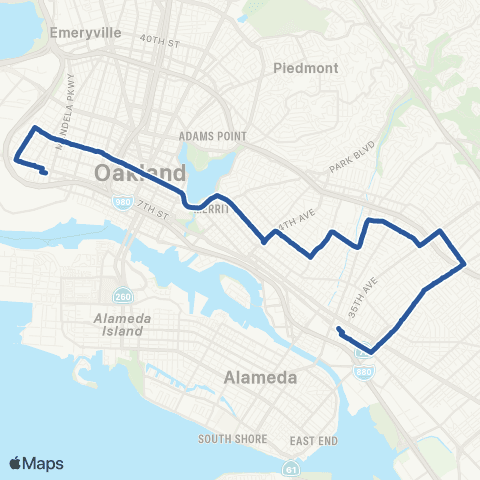 AC Transit 14th Street - San Antonio - High Street map