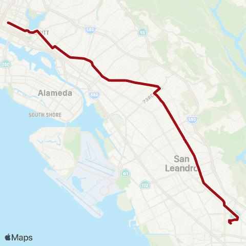 AC Transit Foothill - Bancroft - Bay Fair map