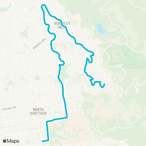 AC Transit Grizzly Peak - Euclid map