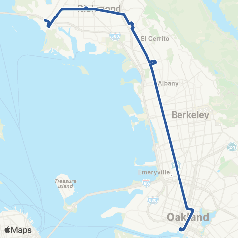 AC Transit MacDonald - San Pablo map