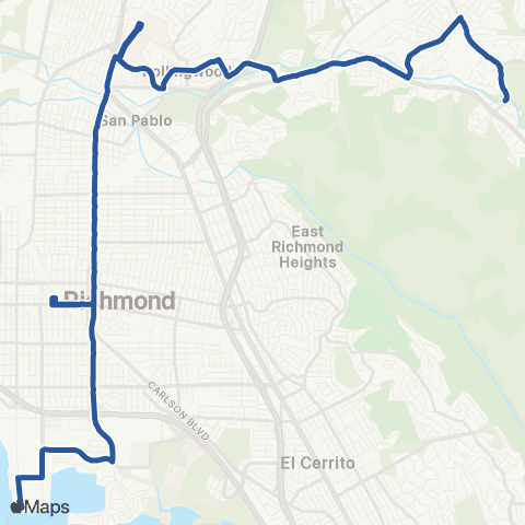 AC Transit San Pablo Dam - 23rd Street map