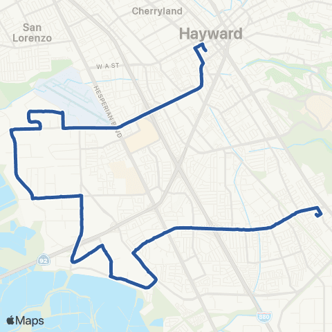 AC Transit Winton - Industrial - Tennyson map