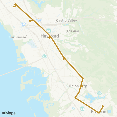 AC Transit East 14th - Mission All Nighter map