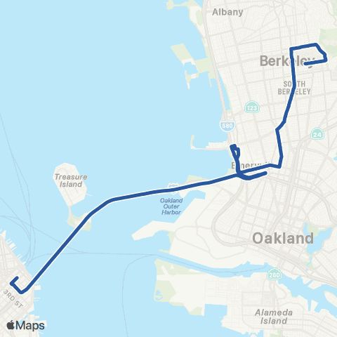 AC Transit Adeline - Market Transbay map