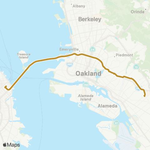 AC Transit Grand Lake - Laurel Transbay map