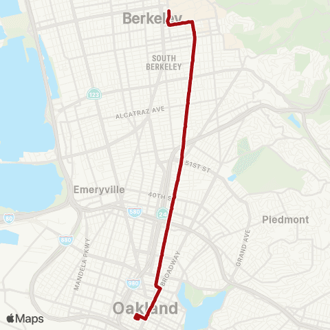 AC Transit Berkeley - Telegraph - Oakland map