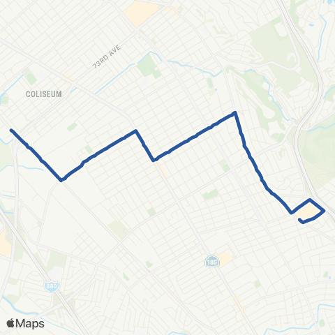 AC Transit 85th Avenue - Elmhurst - 90th Avenue map