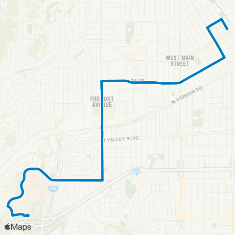 Alhambra Community Transit ACT Blue Line map