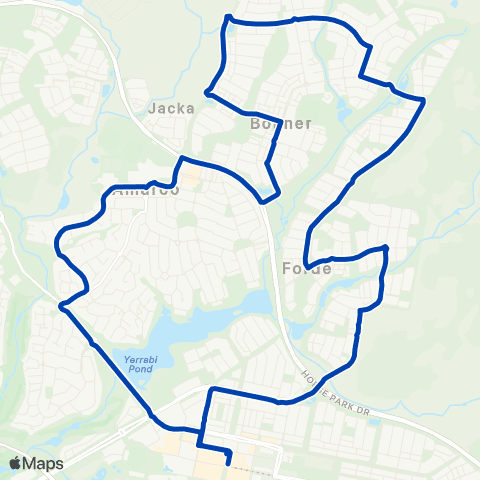 ACTION Bonner Loop via Amaroo & Forde map