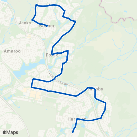 ACT School routes Harrison School Wimmera St SSO map
