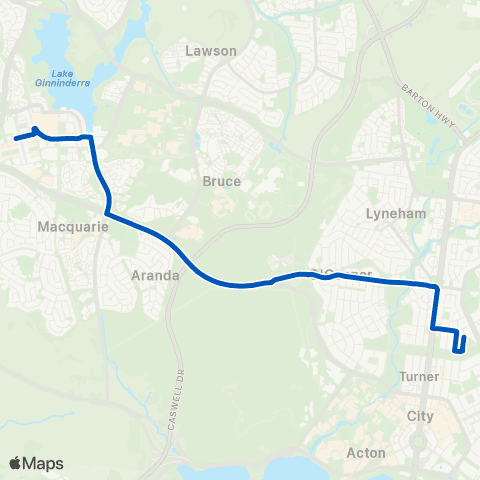 ACT School routes Merici College Wise St SSO map