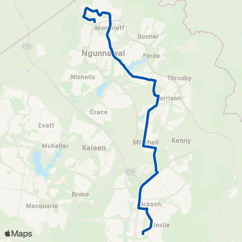 ACT School routes Merici College Wise St SSO map
