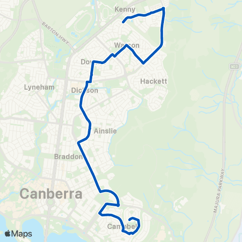 ACT School routes St Thomas More's PS White St map