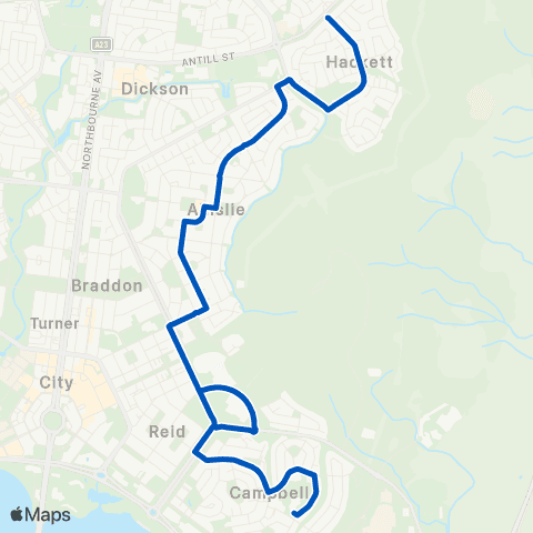 ACT School routes St Thomas More's PS White St map