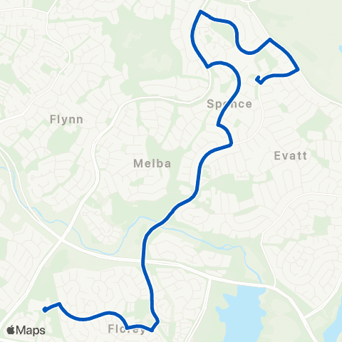 ACT School routes St Francis Xavier Coll Barnard Cct SSO map