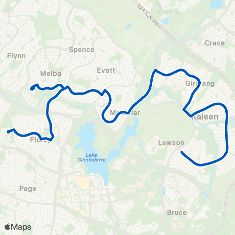ACT School routes St Francis Xavier Coll Barnard Cct SSO map