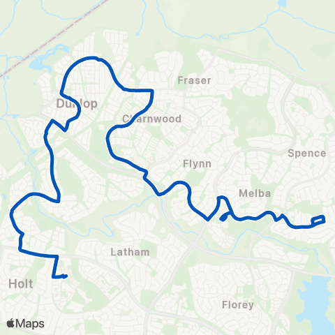 ACT School routes Miles Franklin PS Alderman St SSO map