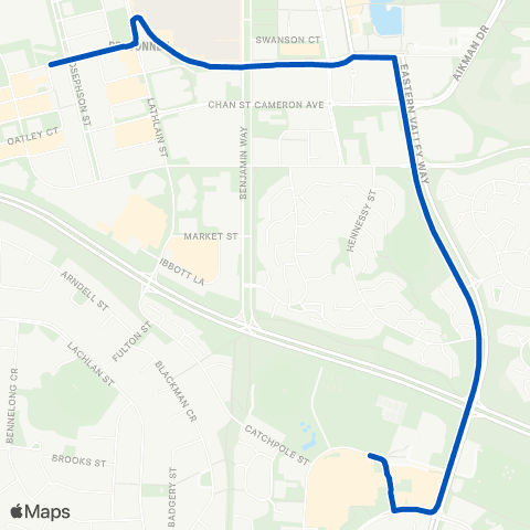 ACT School routes Canberra HS Bowman St SSO map