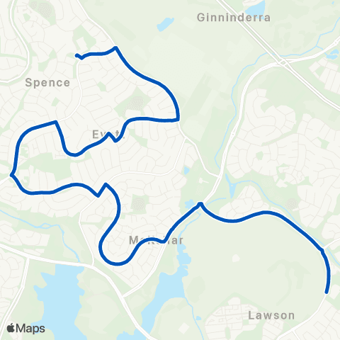 ACT School routes UC High School Kaleen Baldwin Dr map